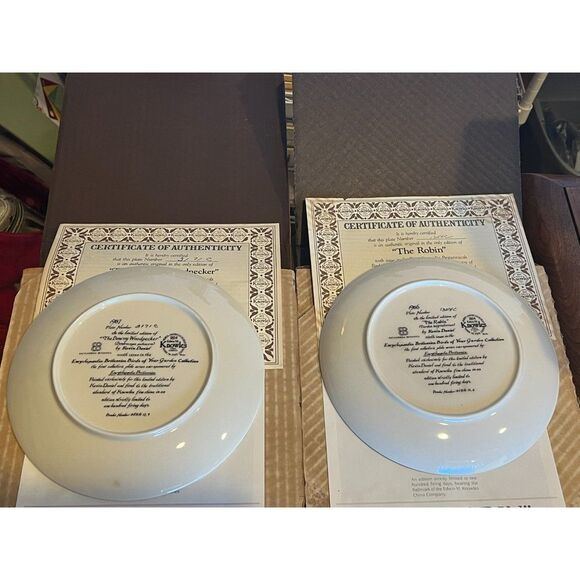 Vintage Knowles China Encyclopedia Britannica Birds of Your Garden Plate set - Picture 11 of 13